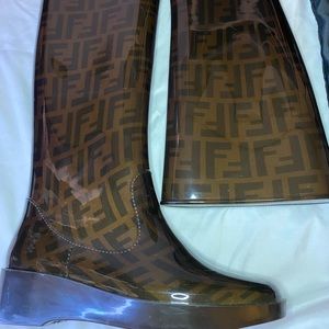 Fendi Rain boots with wedge heel